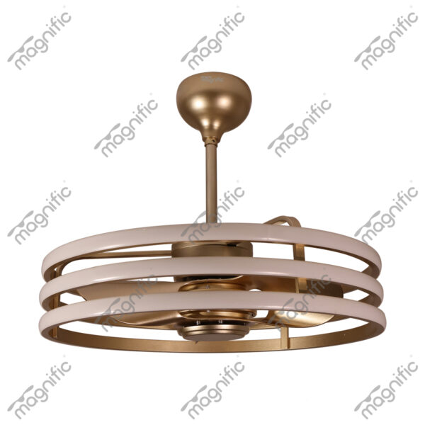Cindrella Rose Gold Magnific Fandeliers (Fans with Light) - Front View