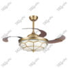 Cooper Antique Brass Magnific Retractactable Blades Designer Ceiling Fans - Front View1