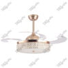 Crystal French Gold Finish Magnific Crystal Ceiling Fans - Front View