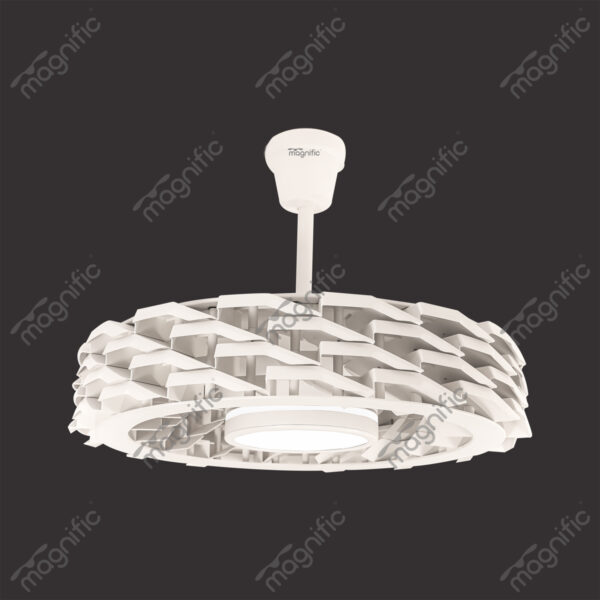 Innovation White Magnific Contemporary Designer Ceiling Fans - Side View
