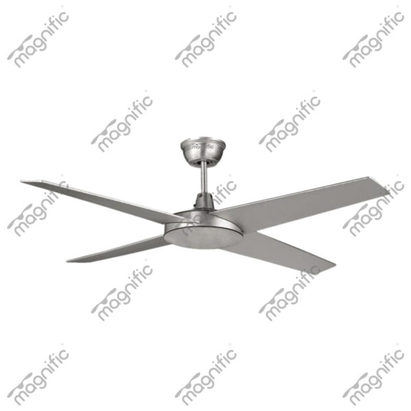 Italio Stainless Silver Magnific Designer Wooden Fans - Side View
