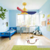 Kidzy Lemon Yellow, Red & Dark Blue Magnific Kid'S Room Designer Ceiling Fans
