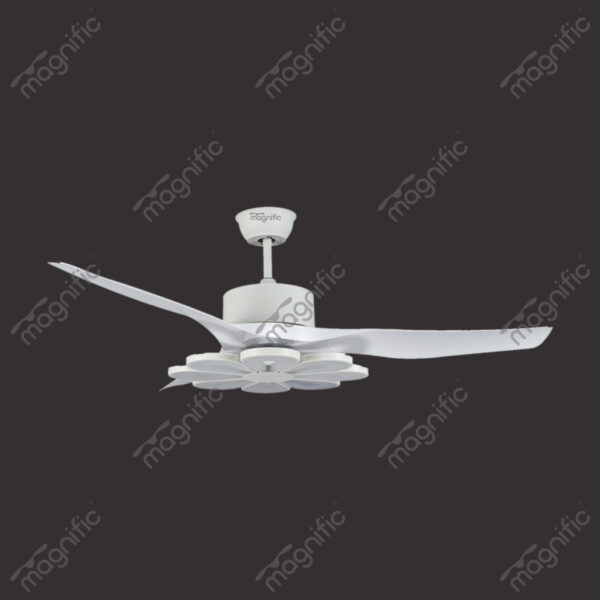 Orchid White Matte White Magnific Kid'S Room Designer Ceiling Fans - Side View