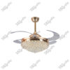 Ruby French Gold Magnific Crystal Ceiling Fans - Front View