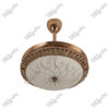 Sapphire French Gold Magnific Crystal Ceiling Fans - Front View
