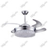 Solitaire Crome Finish Magnific Crystal Ceiling Fans - Front View