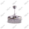 Solitaire Crome Finish Magnific Crystal Ceiling Fans - Side View