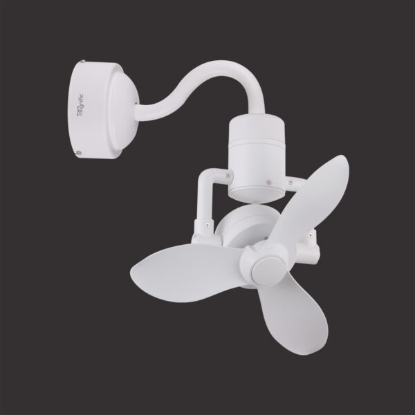 Volly Plus White Magnific Designer Wall Mounted Fans - Right Side View