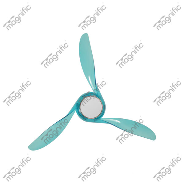Windmill Transperant Blue Magnific Contemporary Designer Ceiling Fans - Top View