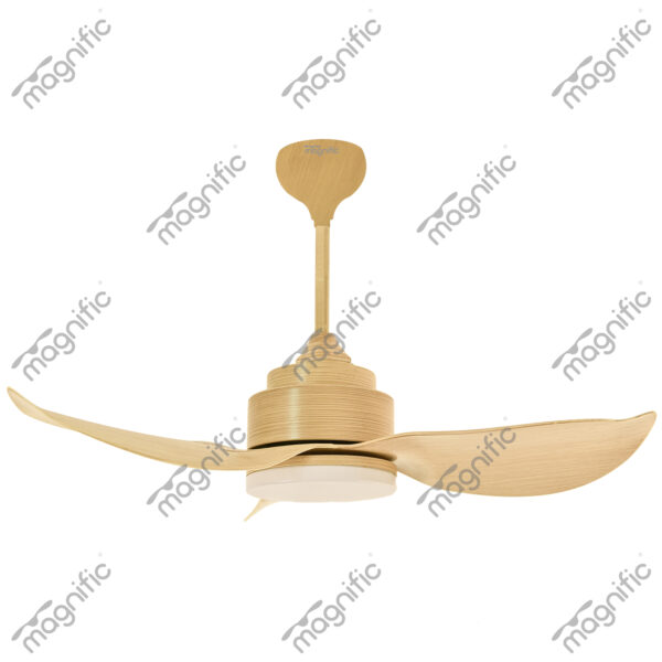 Coasta 36 Light Wood Magnific Contemporary Designer Ceiling Fans - Side View